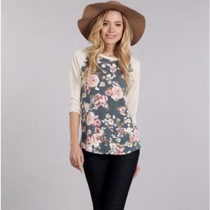Floral Baseball Tee